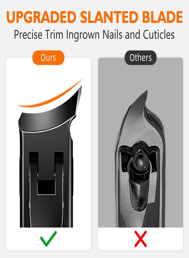 DRMODE Slanted Nail Clippers for Men Thick Ingrown Nails, Large Toenail Clippers for Seniors with Wide Jaw Opening, Heavy Duty Long Handled Nail Cutter - Image 3